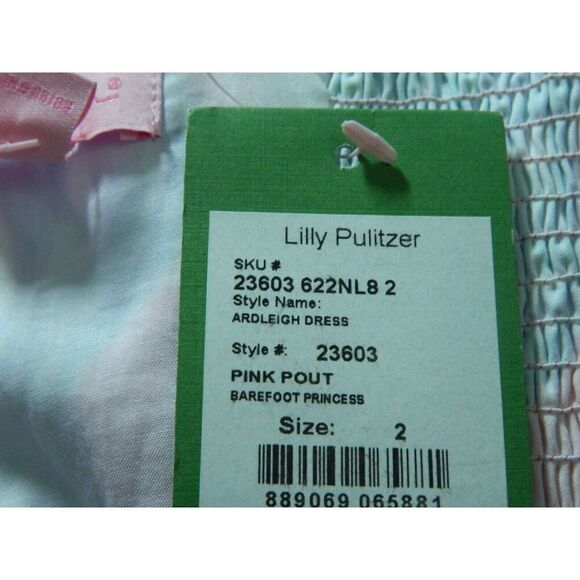 LILLY‎ PULITZER Dress Size 2  Pink Pout Barefoot Princess Seashell Cotton - Picture 10 of 12